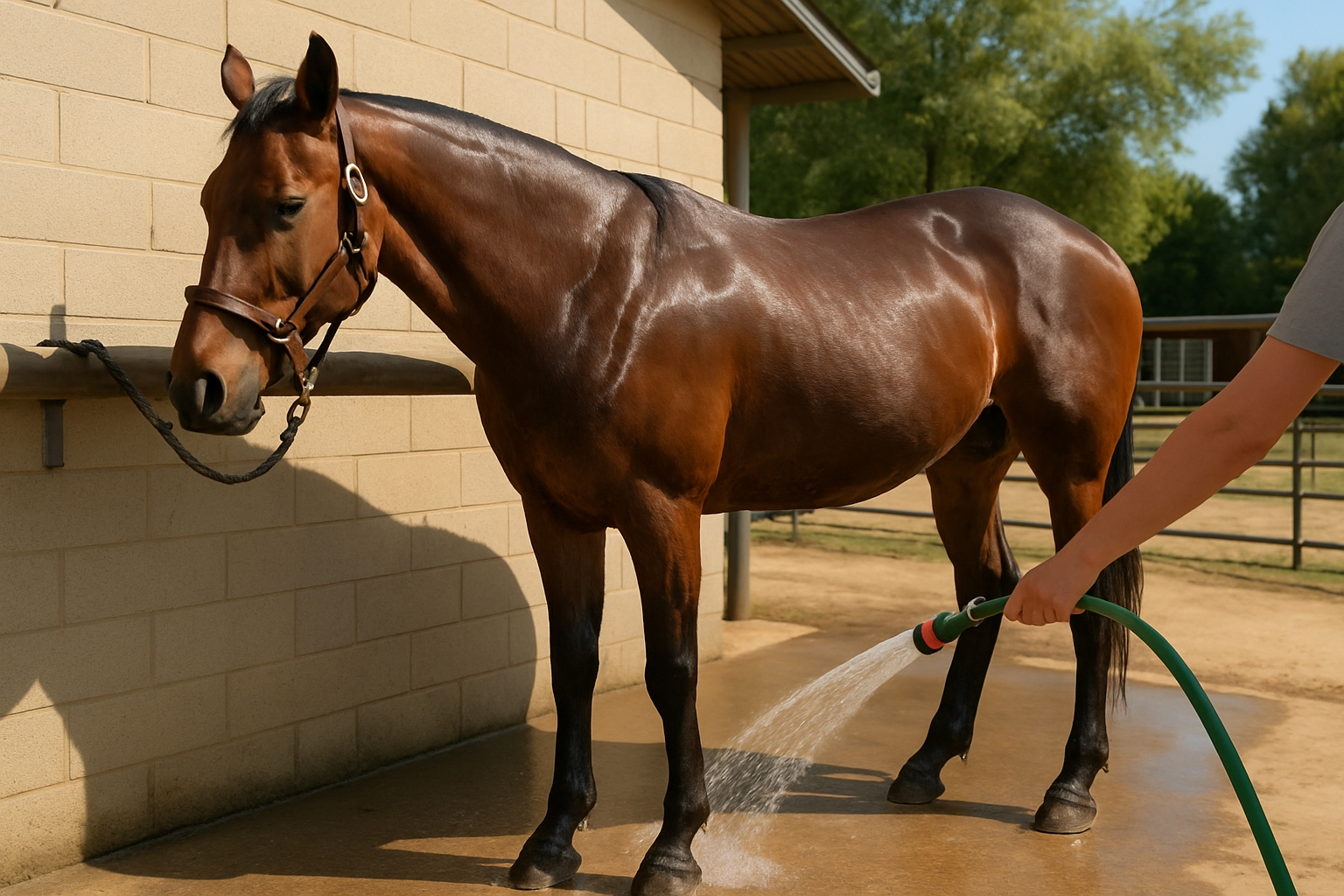 Doucher le cheval